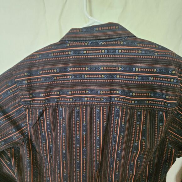 KENNETH COLE  Dress Shirt Men's XL Long sleeve 90's black patterned button down - Picture 9 of 11